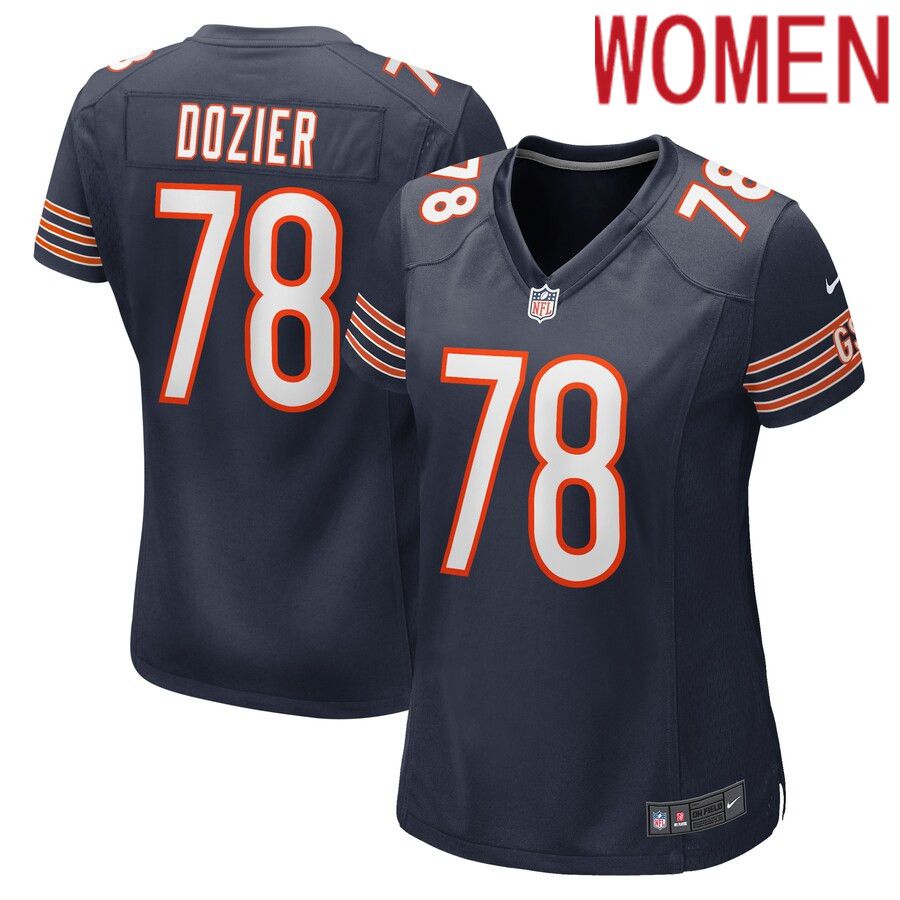 Women Chicago Bears 78 Dakota Dozier Nike Navy Game NFL Jersey